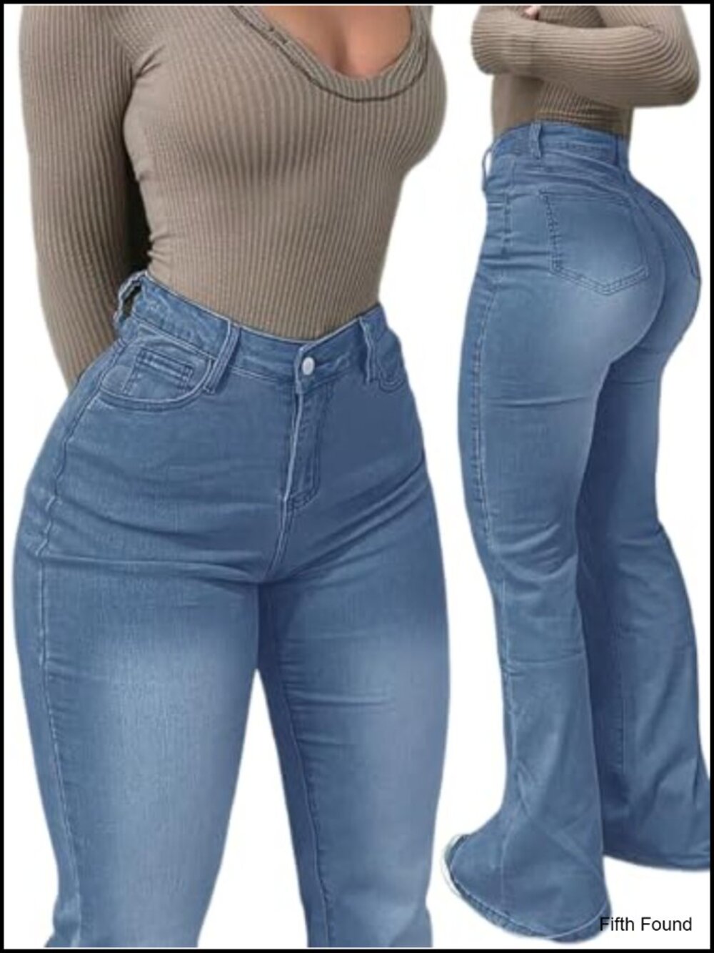 Women's High Waisted Flare Jeans Stretch Bootcut Butt Lifting Denim